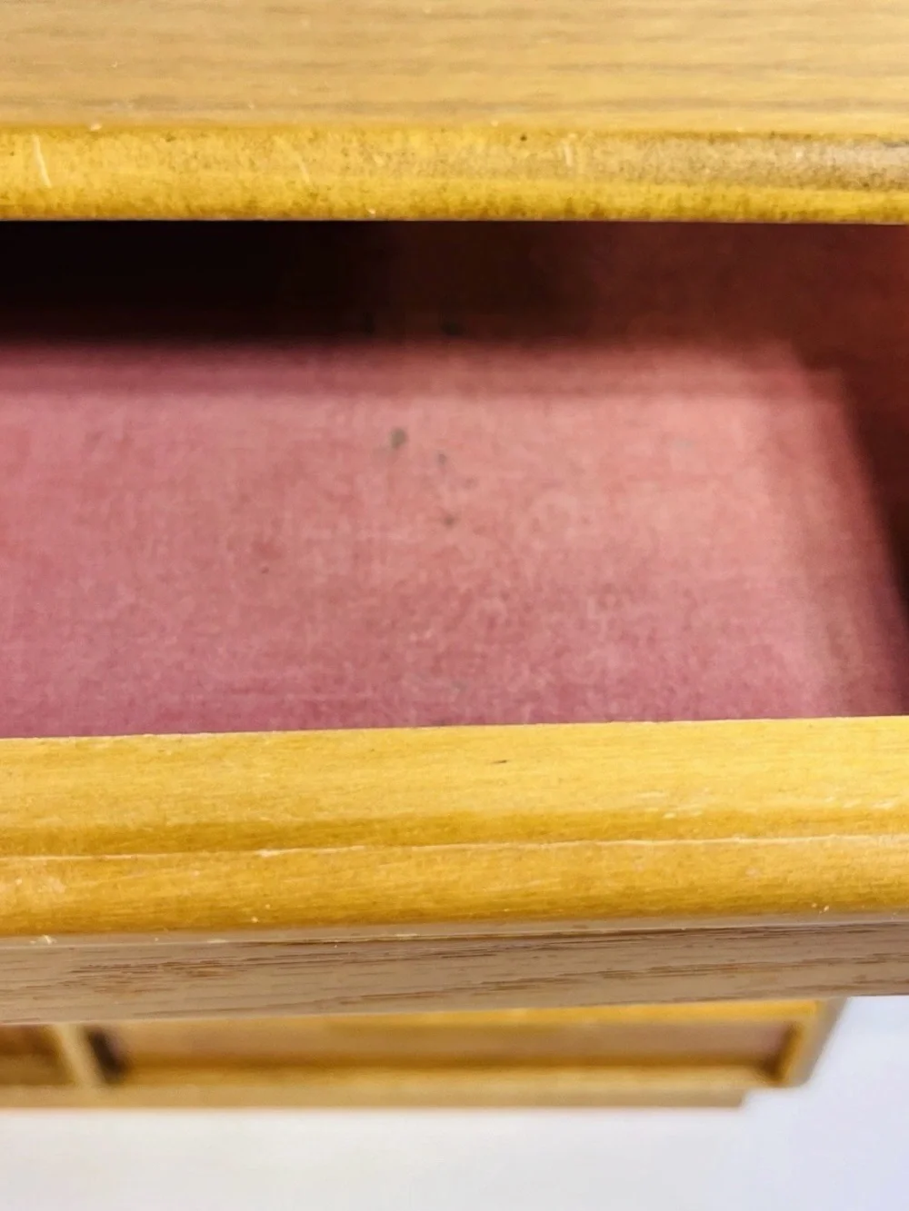 Mid Century Modern Wooden Vanity Top Jewelry Box Oak Wood Beautiful